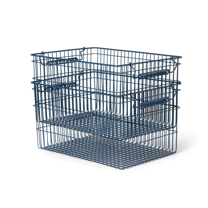 Cala stabelbar kurv 2-pakning - Dark blue - Ferm Living