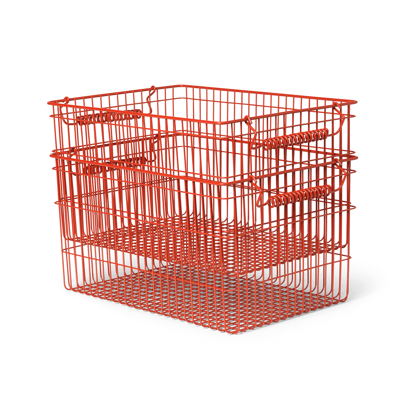 Cala stabelbar kurv 2-pakning, Poppy red, 36,2x26,2x20,2 cm Ferm Living