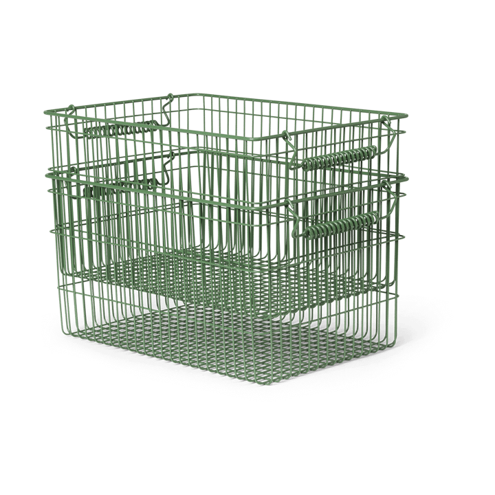 Cala stabelbar kurv 2-pakning - Verdant green - Ferm Living