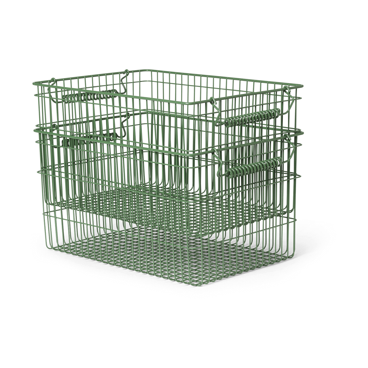 Ferm Living Cala stabelbar kurv 2-pakning Verdant green