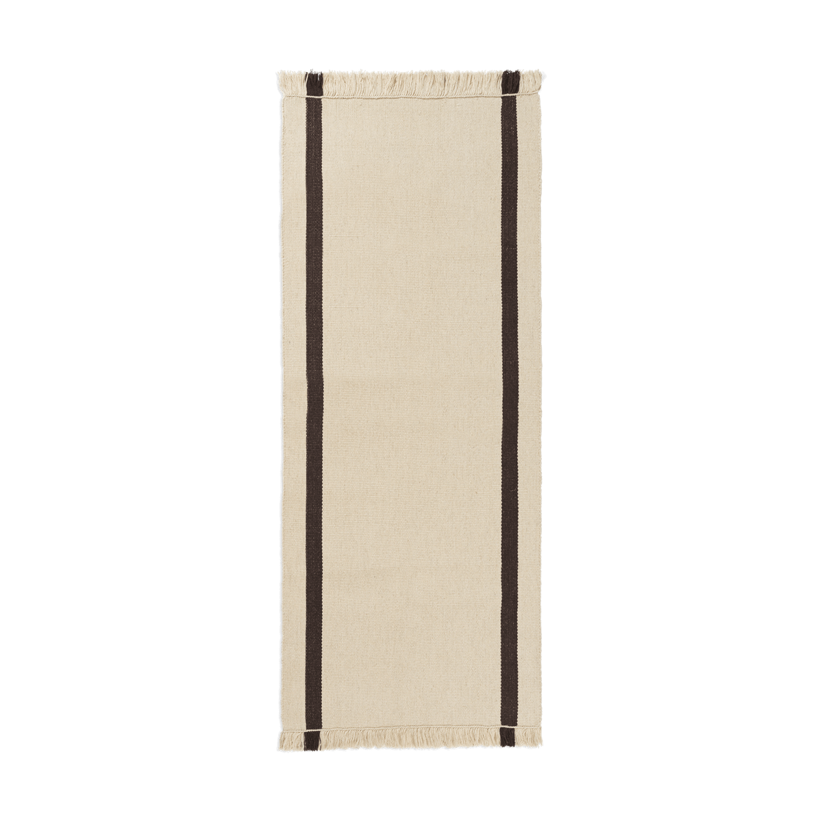 Bilde av Ferm Living Calm kelim entréteppe Off-white Coffee 80x200 cm