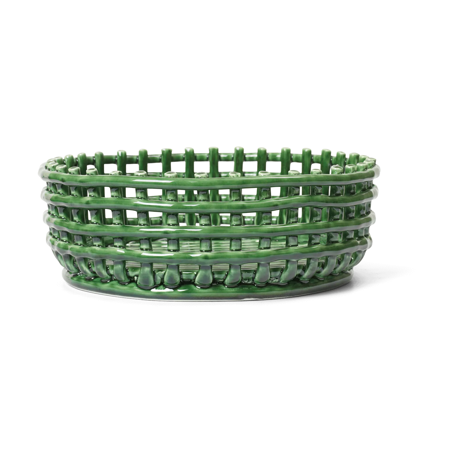 Ceramic fflettet skål, Emerald Green Ferm Living