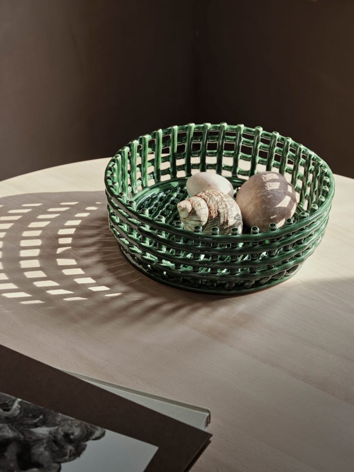Ceramic fflettet skål, Emerald Green Ferm Living