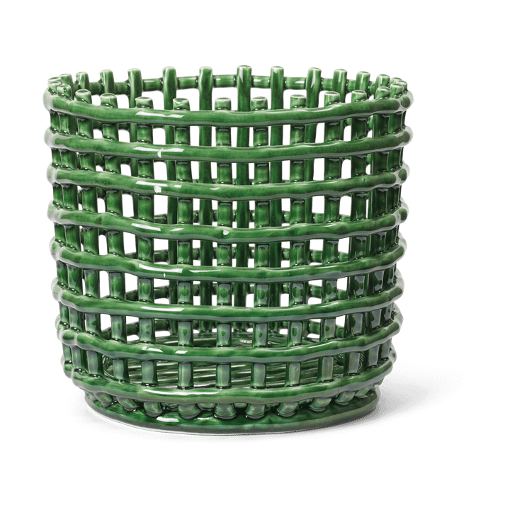 Ceramic flettet kurv Ø23,5 cm - Emerald Green - Ferm LIVING