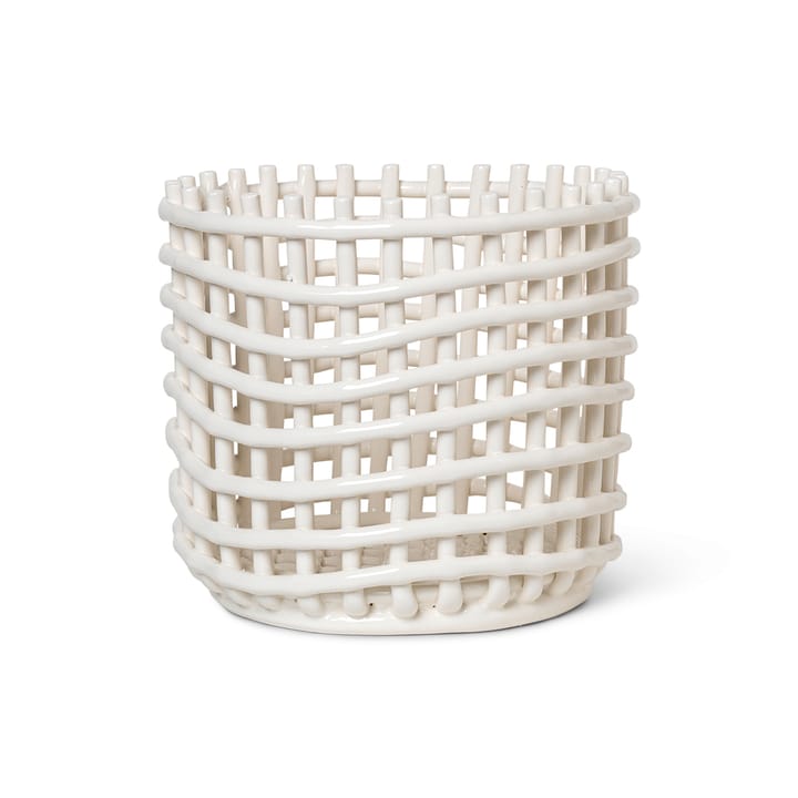 Ceramic flettet kurv Ø23,5 cm - Off white - Ferm Living