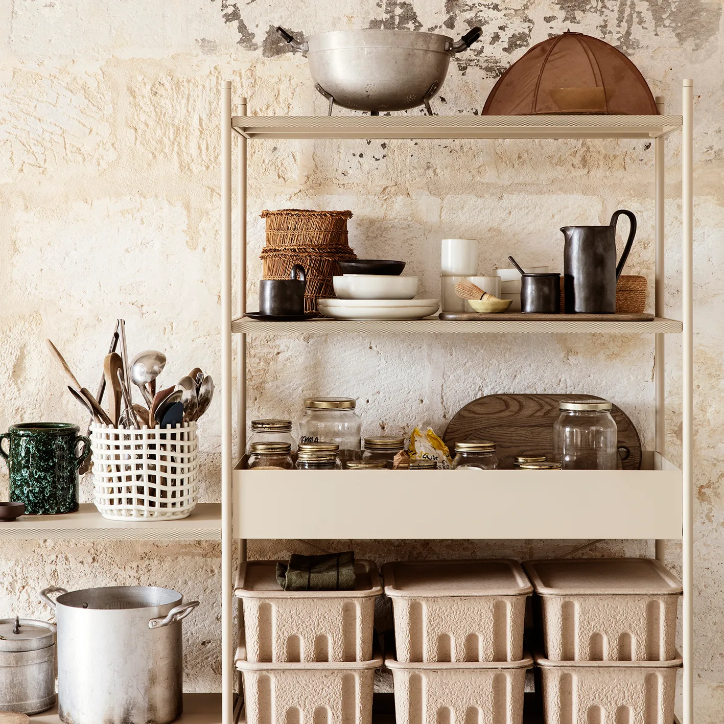 Ceramic flettet kurv Ø23,5 cm, Off white Ferm Living