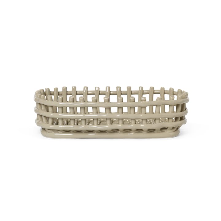 Ceramic flettet kurv oval 15 x 30 cm - Cashmere - Ferm Living
