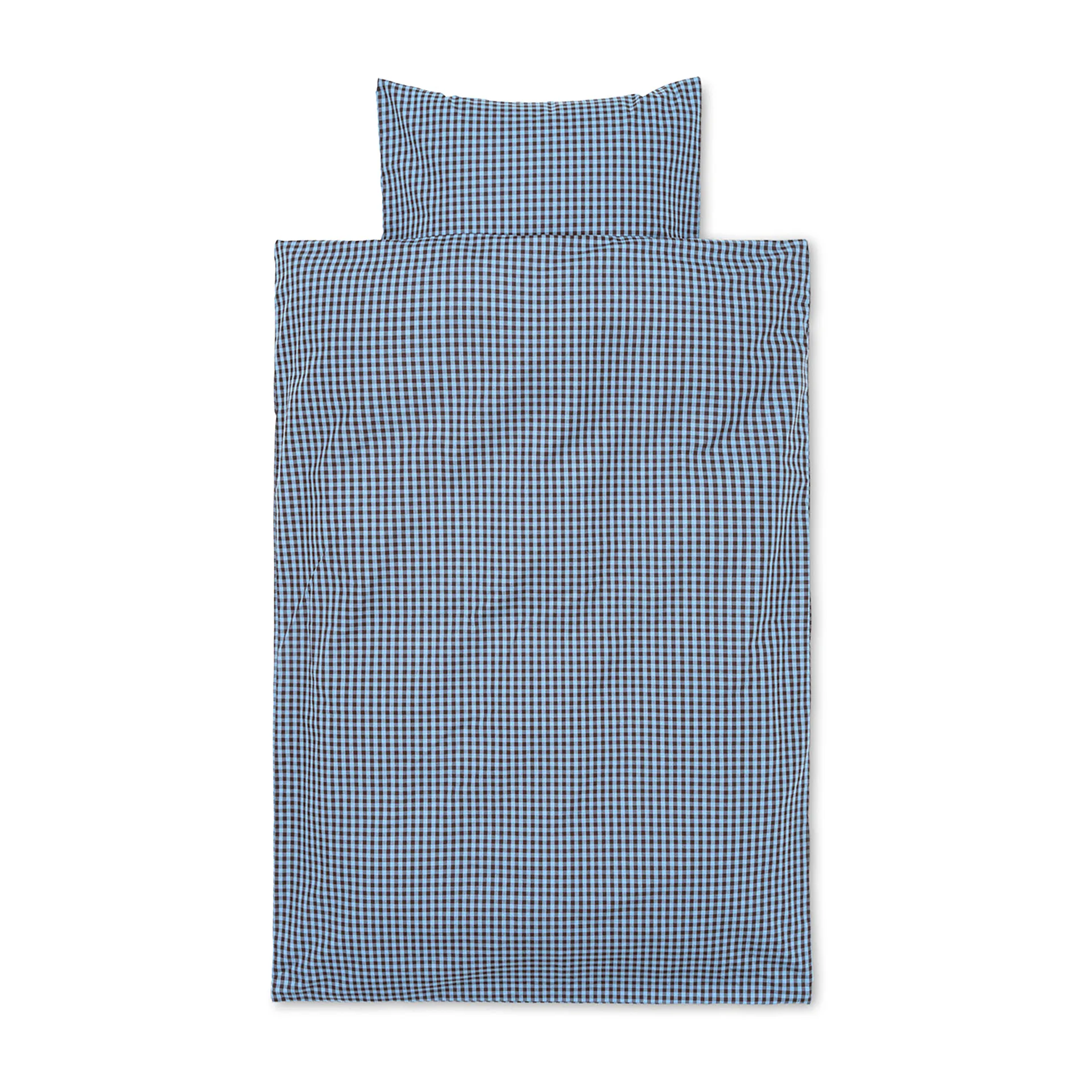 Check sengesett baby 70 x 100 cm, Faded blue-choco Ferm Living