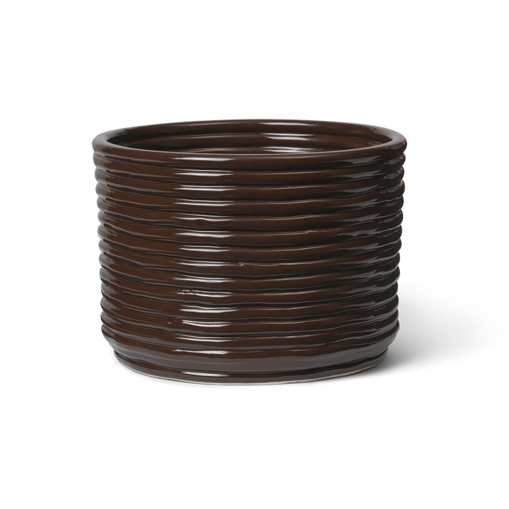 Corduroy krukke Ø20x15 cm - Carob Brown - Ferm Living