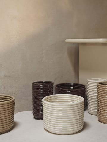 Corduroy krukke Ø20x15 cm - Off white - Ferm Living