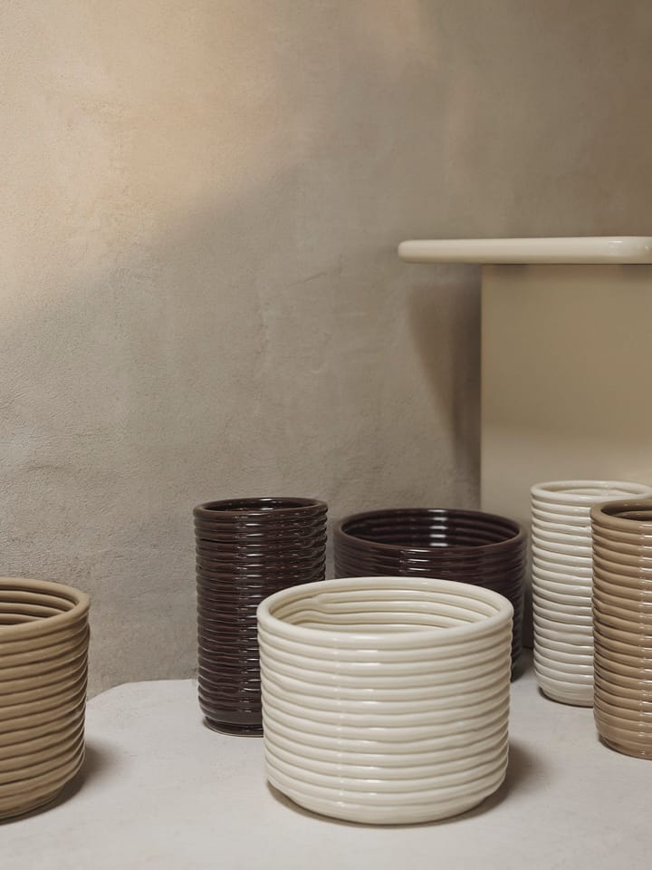 Corduroy krukke Ø20x15 cm, Off white Ferm Living
