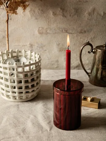 Countdown to Christmas glassboks med 24 lys - Mørkerød - Ferm Living