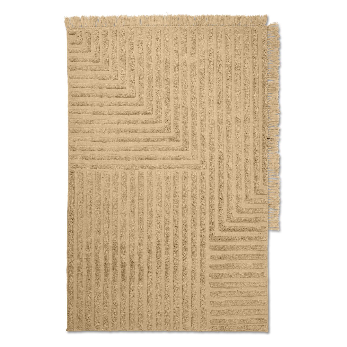 Bilde av ferm LIVING Crease ullteppe 140 x 200 cm Light Sand