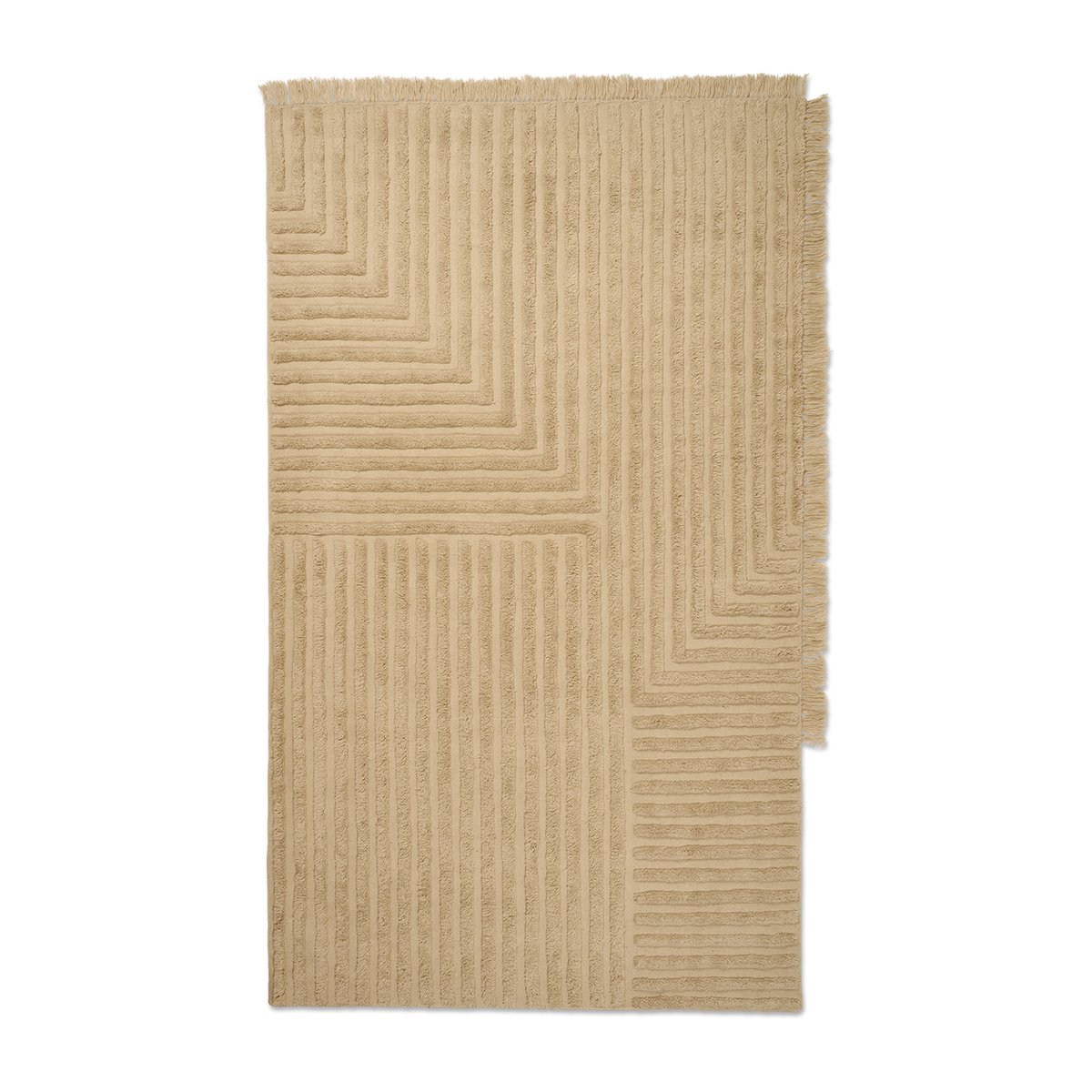 Bilde av ferm LIVING Crease ullteppe 160 x 250 cm Light Sand