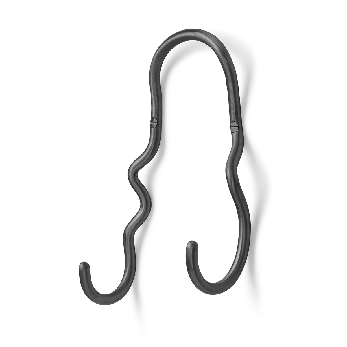 Ferm Living Curvature knagg dobbel Svart messing | Skandinavisk Design | Knagger & Knotter | Svart