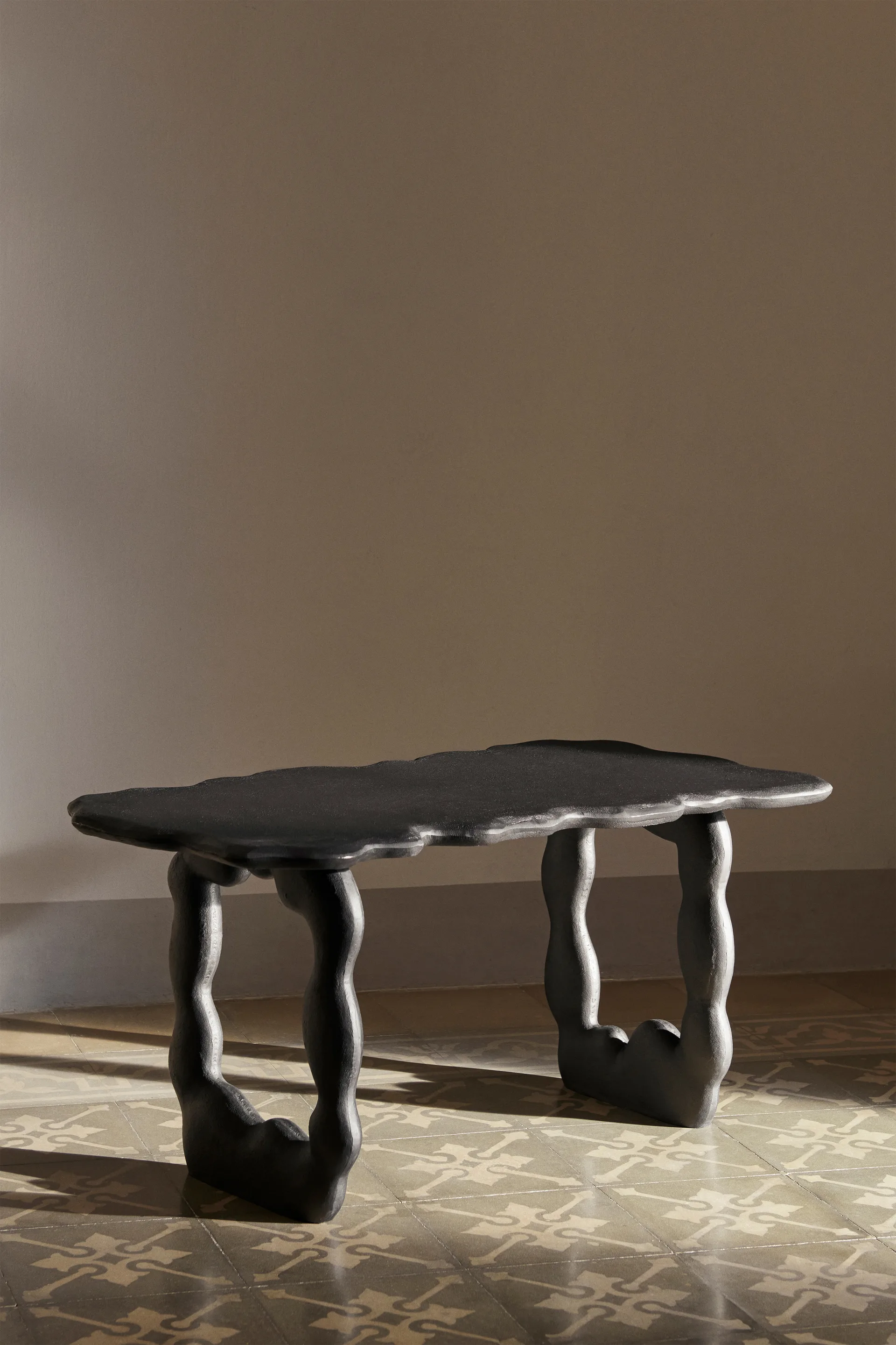 Dal Piece sofabord 100 x 50 x 47 cm, Black Aluminium Ferm Living