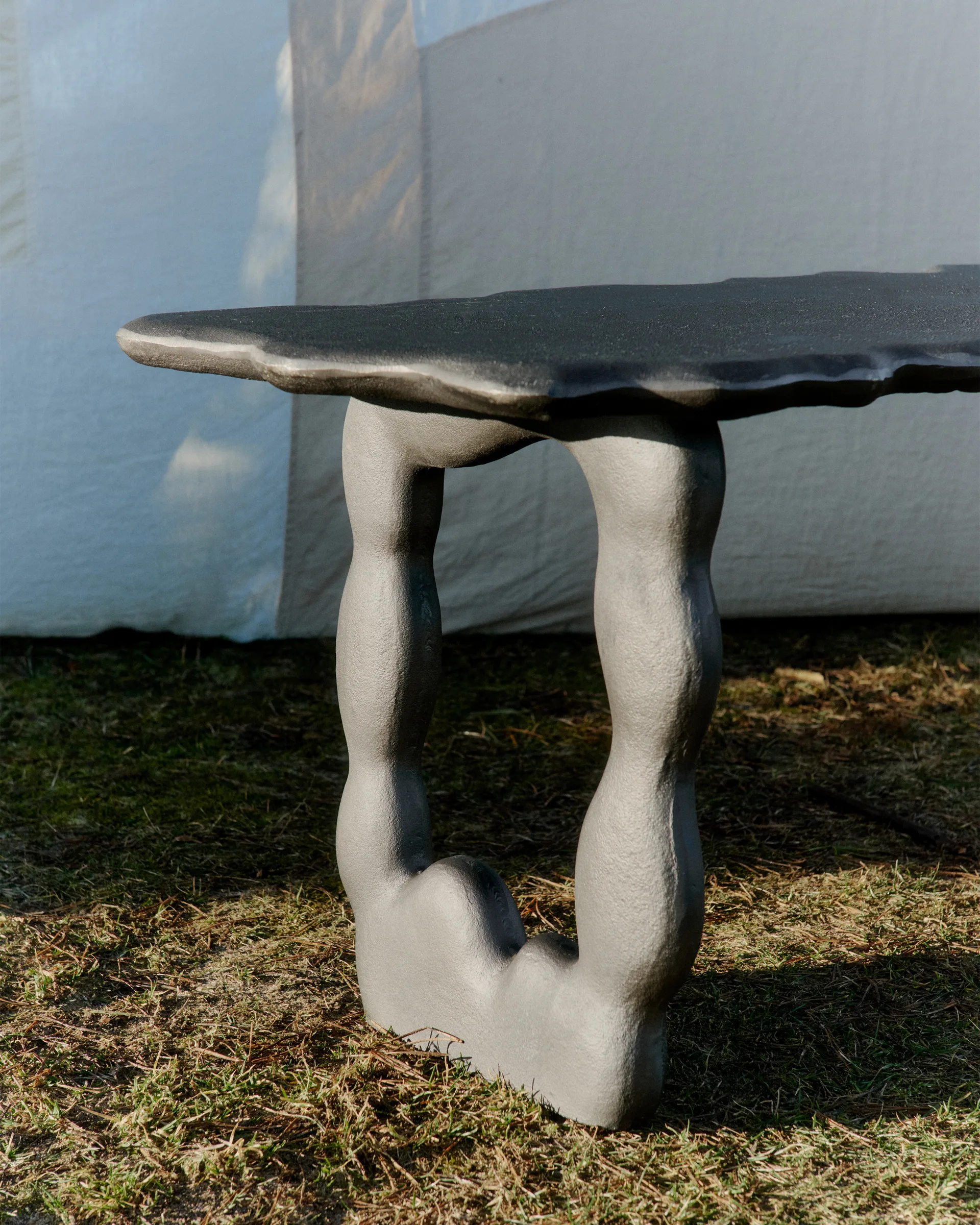 Dal Piece sofabord 100 x 50 x 47 cm, Black Aluminium Ferm Living