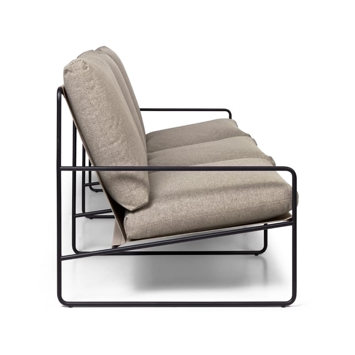 Desert 3-seters sofa, Stoff dark sand, sort stativ Ferm Living