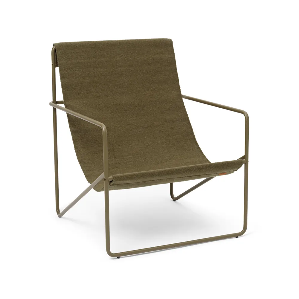 Desert loungestol, Olive, olive stativ Ferm Living