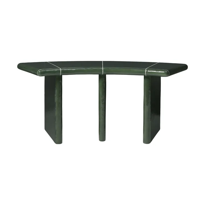 Deya Curved sittebenk - Dark green, 110x40x45,5 cm - Ferm Living