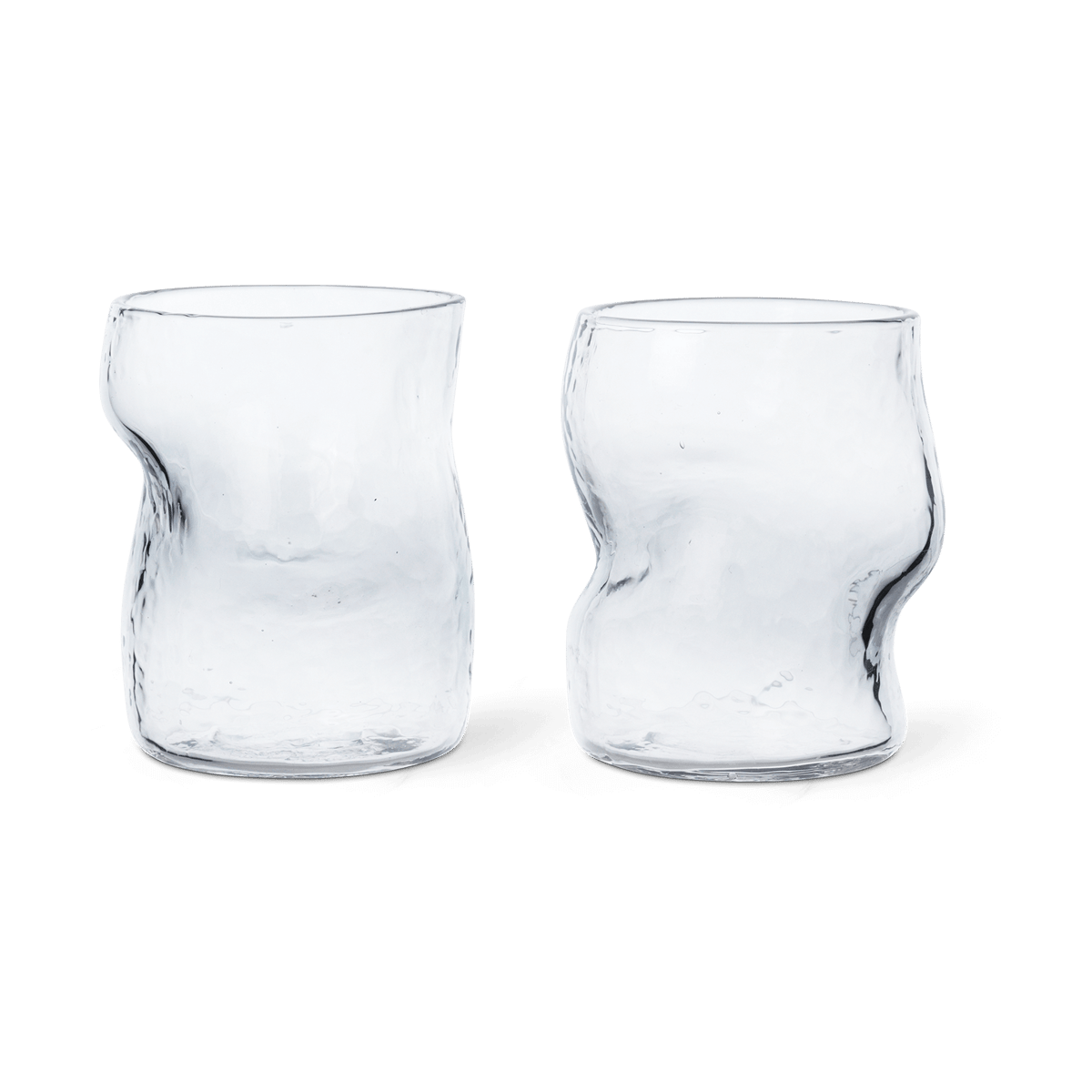 Ferm Living Dimple glass 27 cl 2-pakning Clear | Skandinavisk Design | Vannglass | Gjennomsiktig
