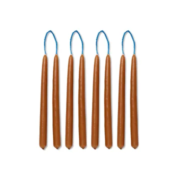 Dipped candles håndlagde lys 15 cm 8-pakning - Amber - Ferm Living