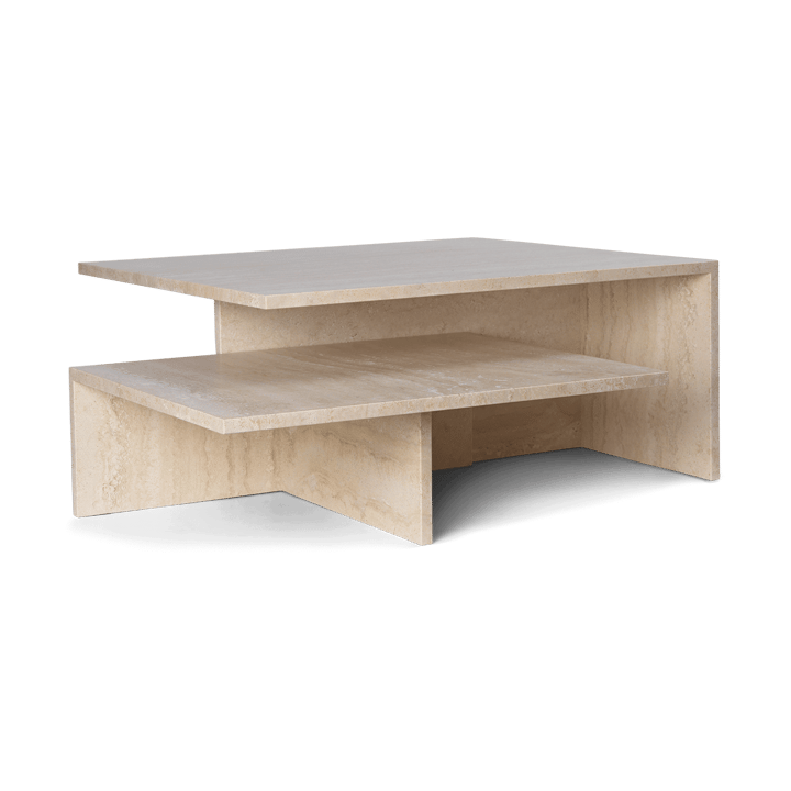 Distinct Grande Duo sofabord 133 x 70 x 35 cm - Travertine - Ferm Living