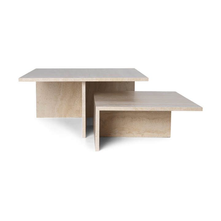 Distinct Grande Duo sofabord 133 x 70 x 35 cm, Travertine Ferm Living