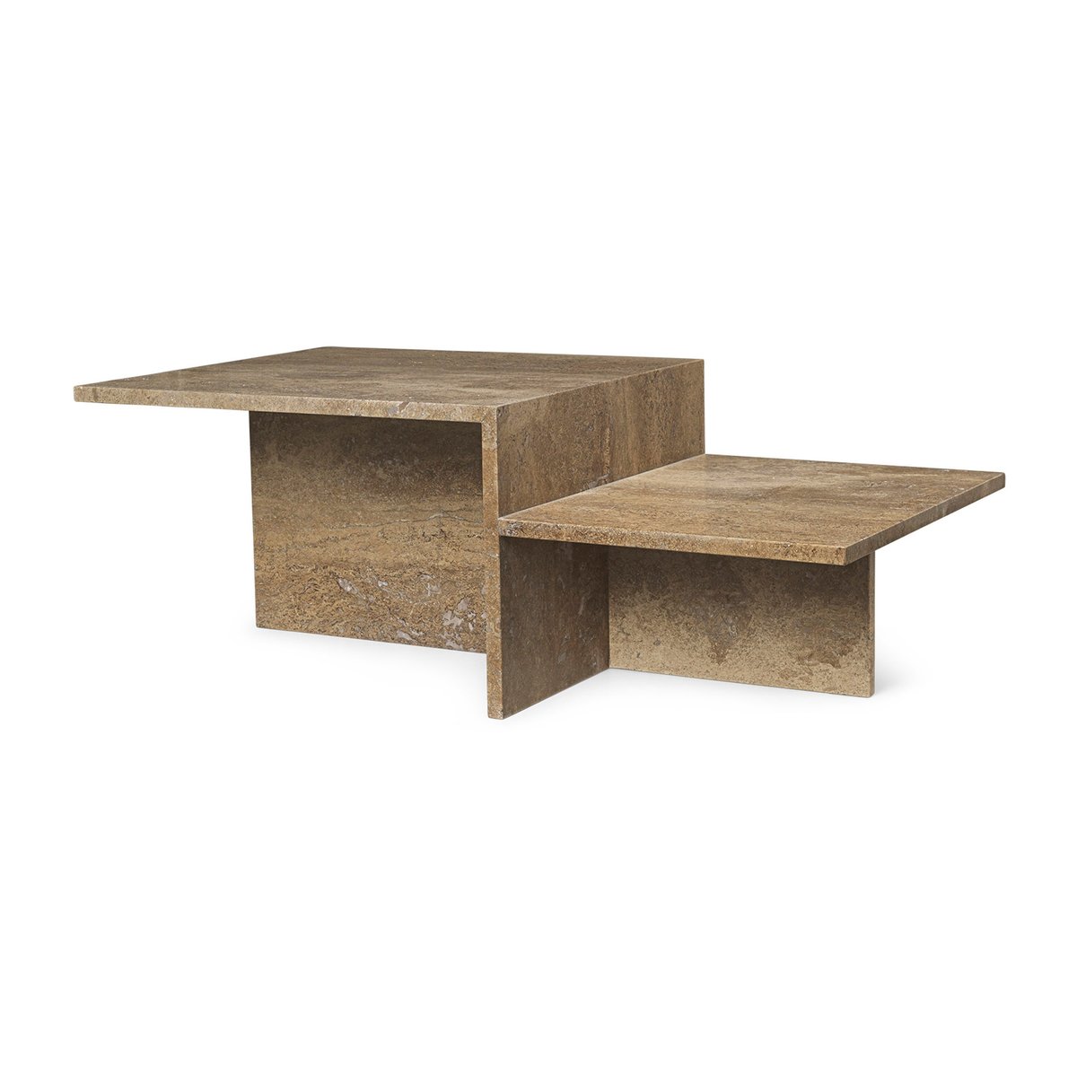 Ferm Living Distinct salongbord Dark Brown Travertine