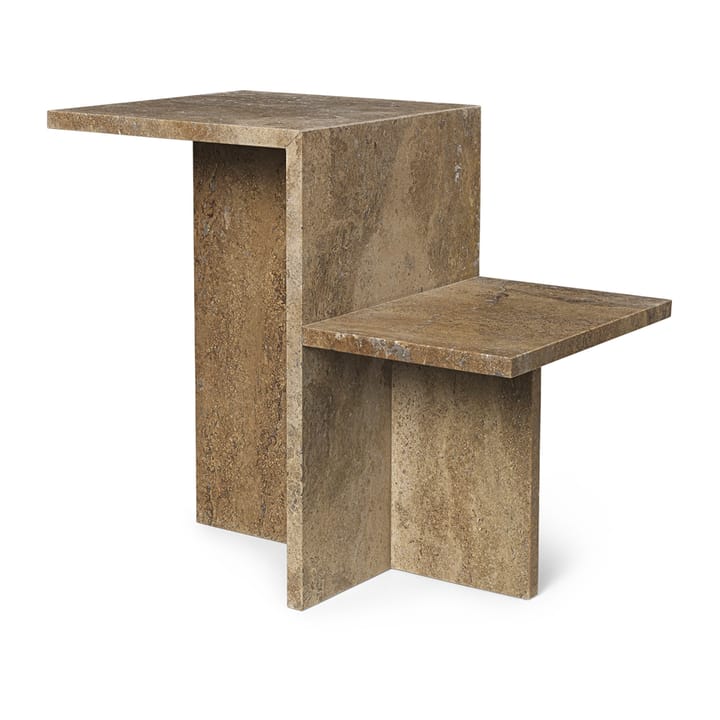Distinct sidebord 59,5x35x50 cm - Dark Brown Travertine - Ferm Living