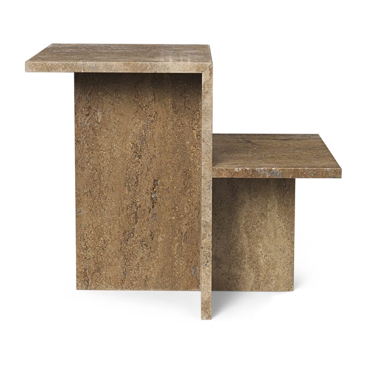 Distinct sidebord kalkstein 59,5x35x50 cm, Dark Brown Travertine Ferm Living