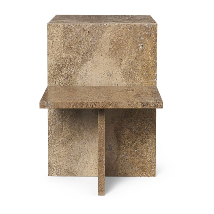 Distinct sidebord kalkstein 59,5x35x50 cm, Dark Brown Travertine Ferm Living