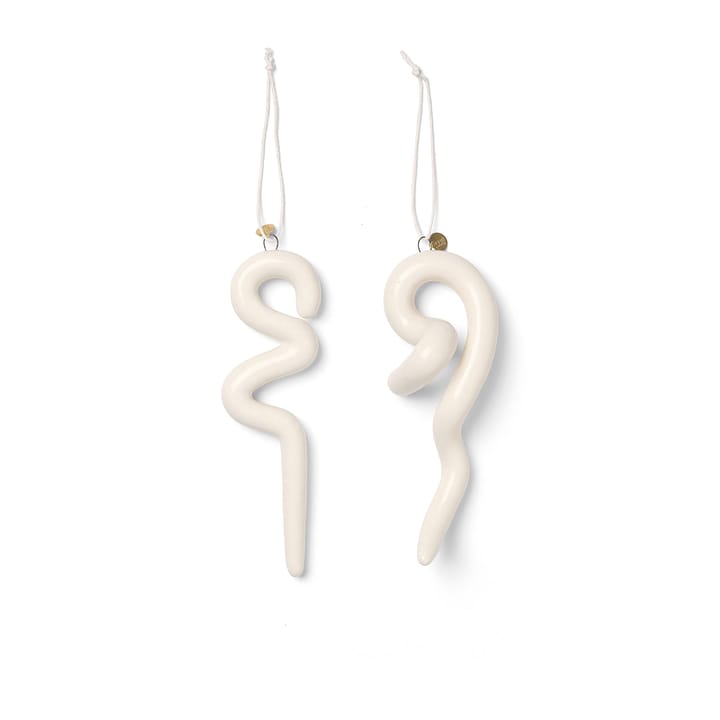 Doodle juletrepynt 14,5 cm 2-pakning, Offwhite Ferm Living