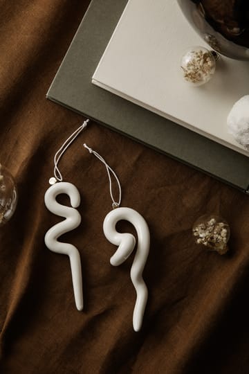 Doodle juletrepynt 14,5 cm 2-pakning - Offwhite - Ferm Living