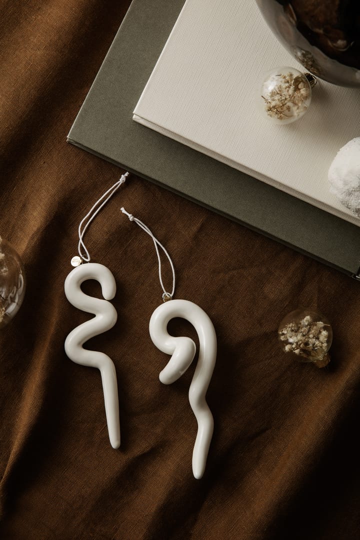 Doodle juletrepynt 14,5 cm 2-pakning, Offwhite Ferm Living