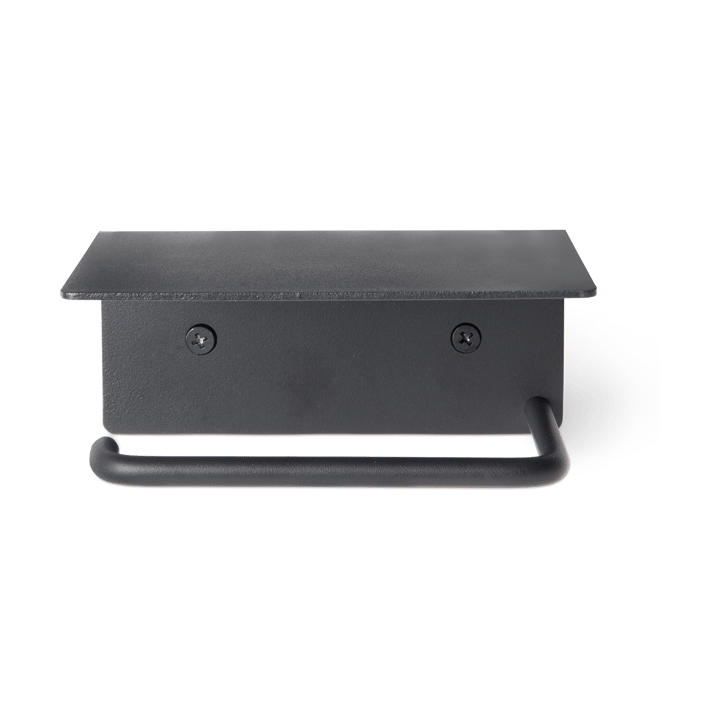 Dora toalettpapirholder med hylle - Black - Ferm Living