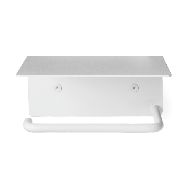 Dora toalettpapirholder med hylle - White - Ferm Living