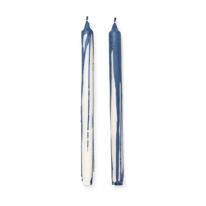 Dryp stearinlys 2-pakning - Deep Blue - Ferm Living