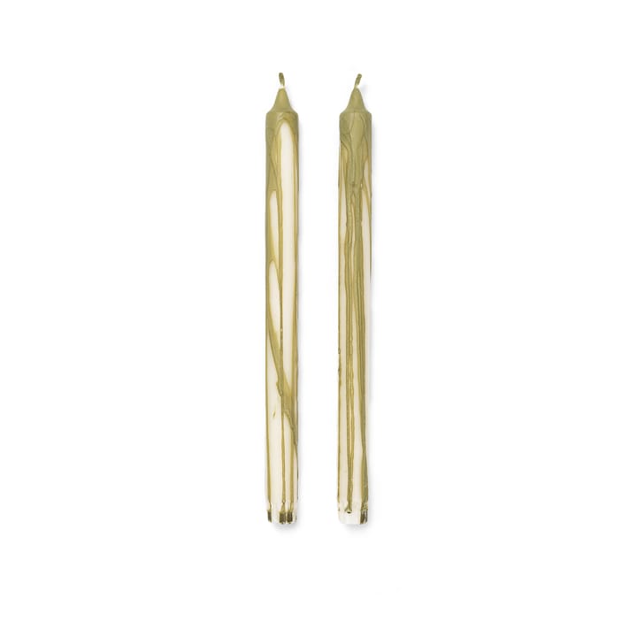 Dryp stearinlys 2-pakning - Olive - Ferm Living