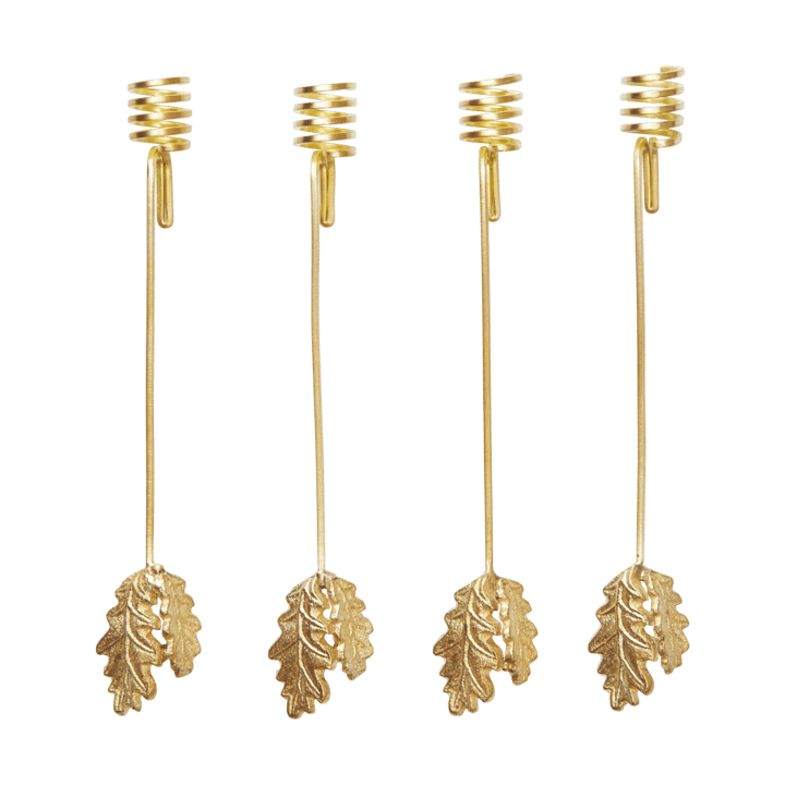Eikeløv juletre lysestake 4-pack - Messing - Ferm Living