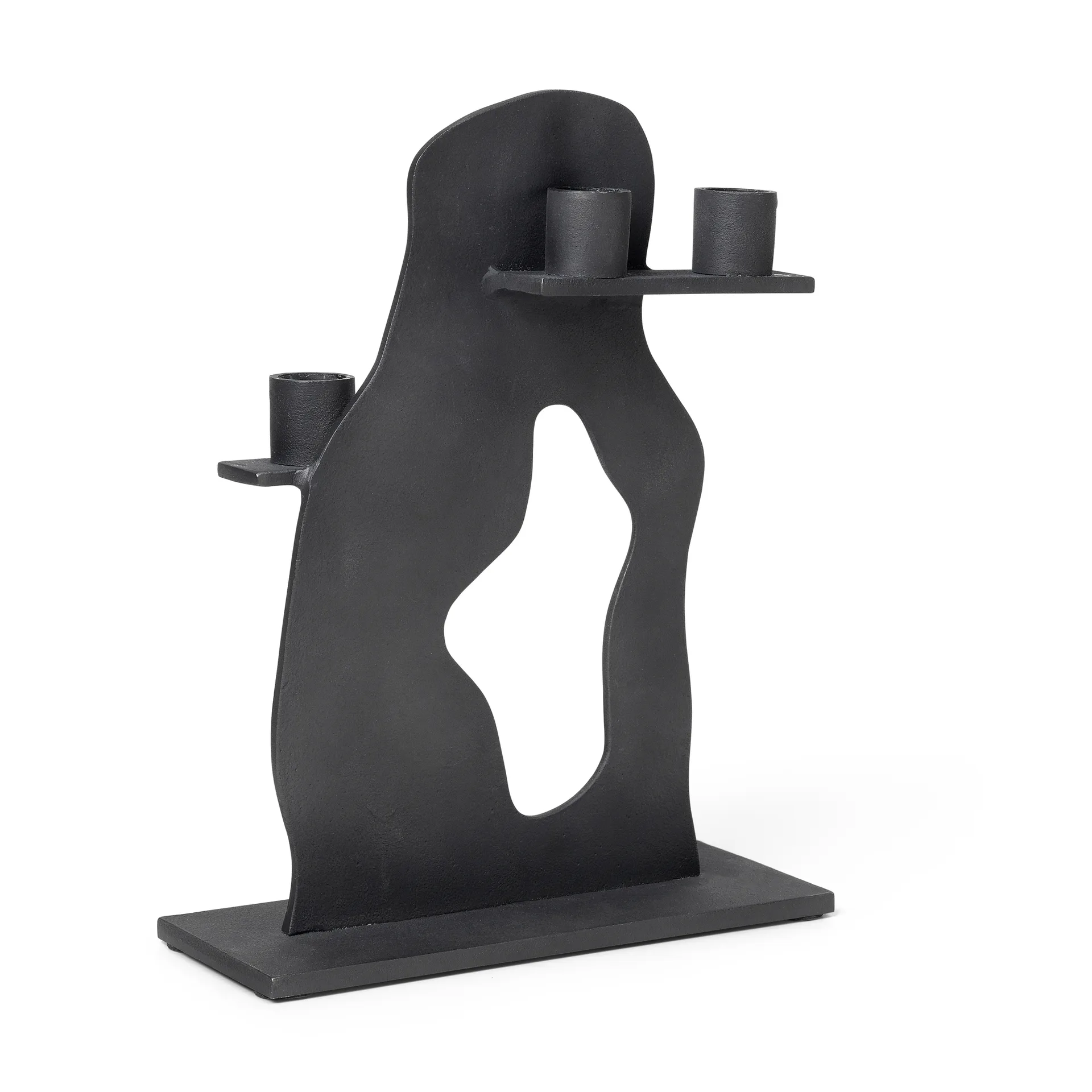 Erode lysestake 21 x 27 x 4 cm, Blackened Aluminium Ferm Living