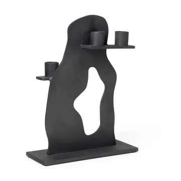 Erode lysestake 21 x 27 x 4 cm - Blackened Aluminium - Ferm Living