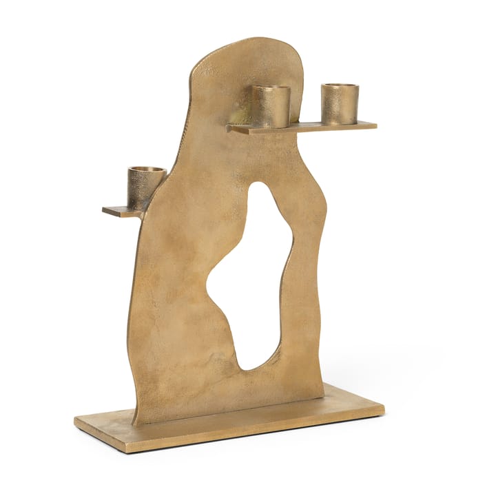 Erode lysestake 21 x 27 x 4 cm - Brass - Ferm Living
