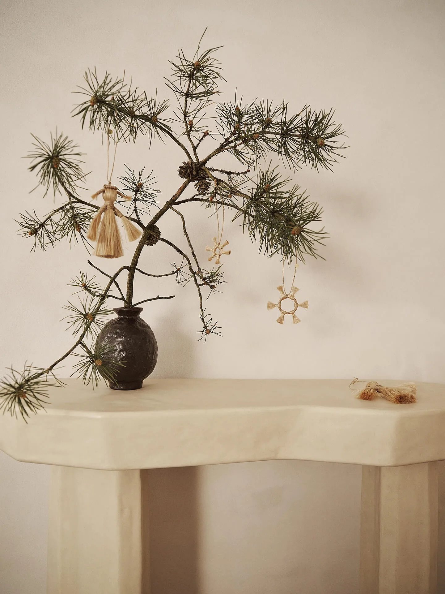 Ferm Living Jute Stars juletreanheng 3 deler, Natural Ferm Living