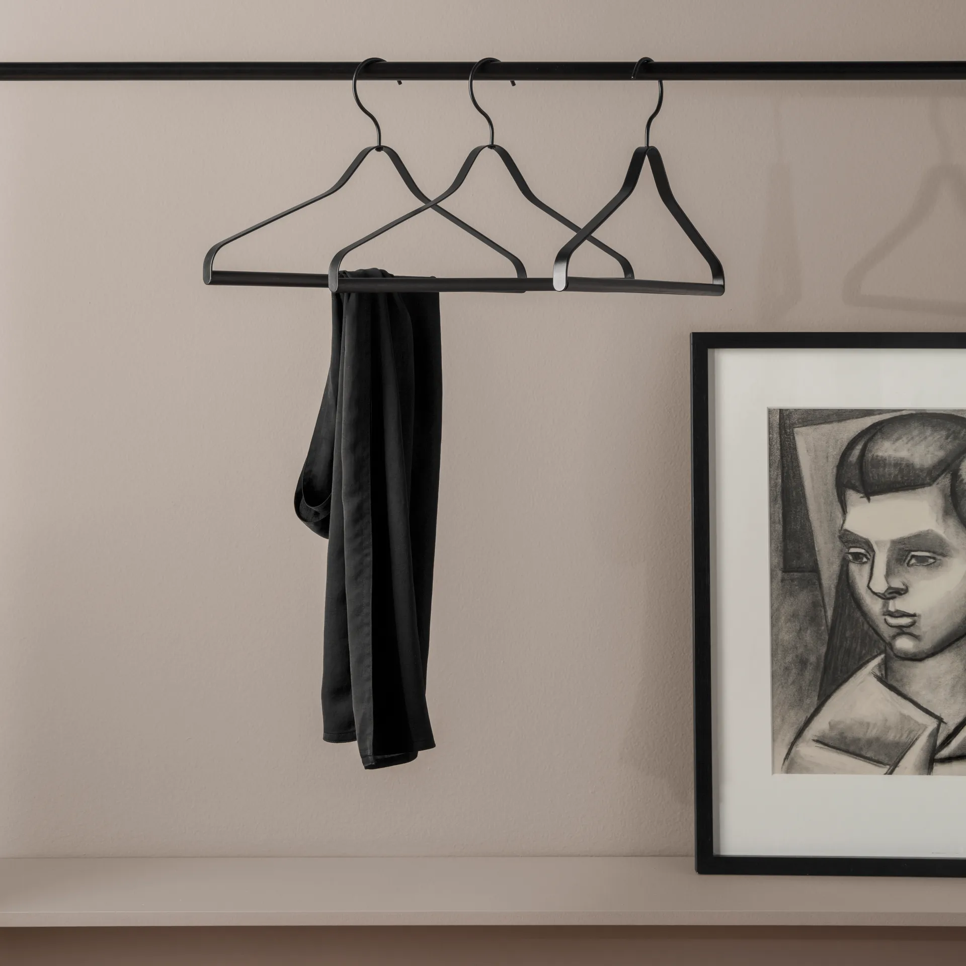 Ferm Living kleshenger 3- stk., svart Ferm Living