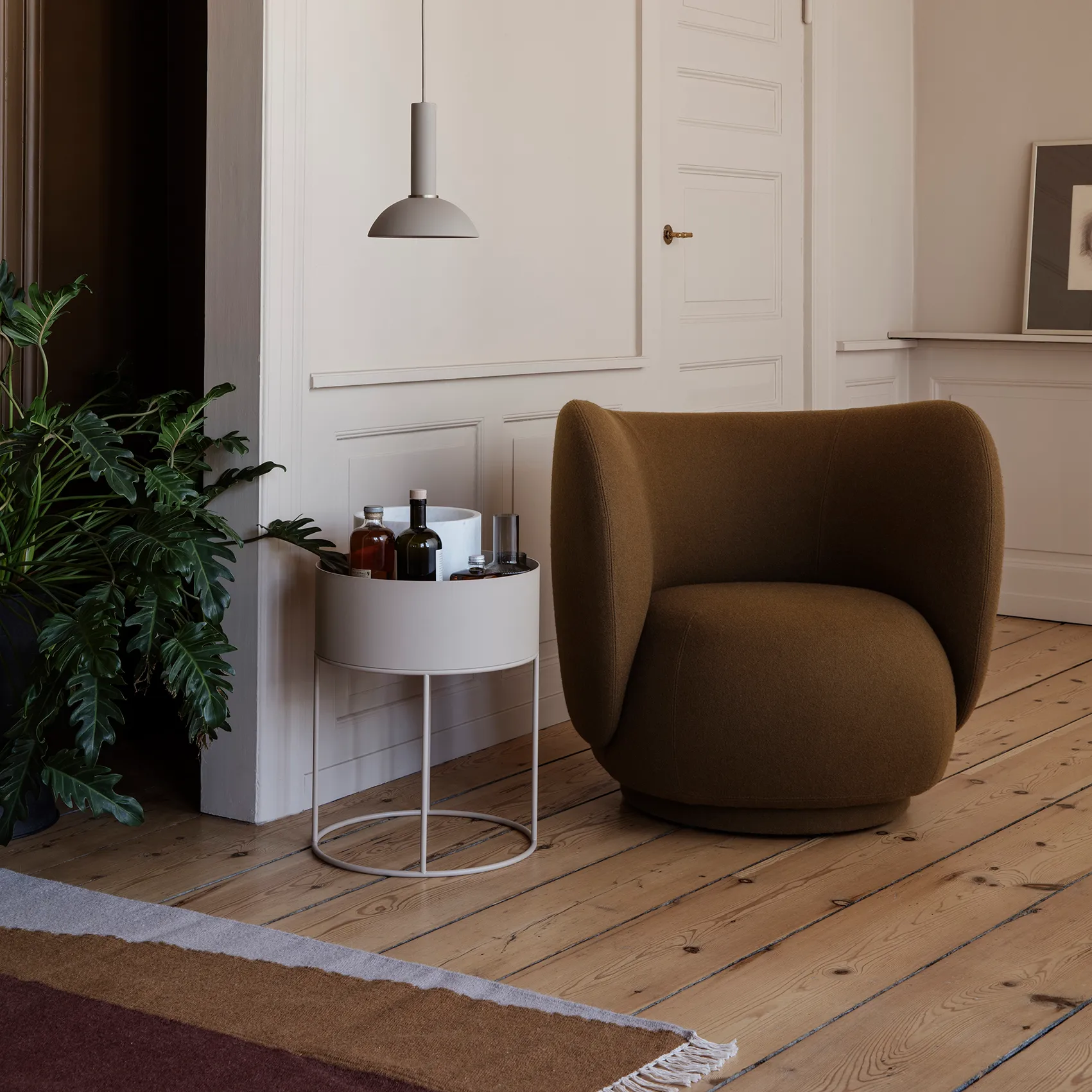 Ferm Living Plant Box Rund, Cashmere Ferm Living