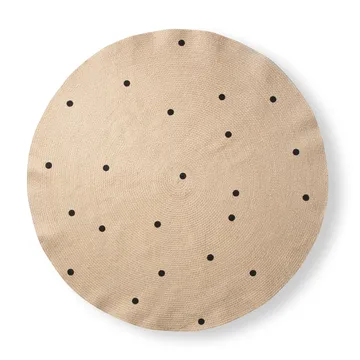 Ferm Living teppe rundt Ø 130 cm - Black dots - Ferm Living