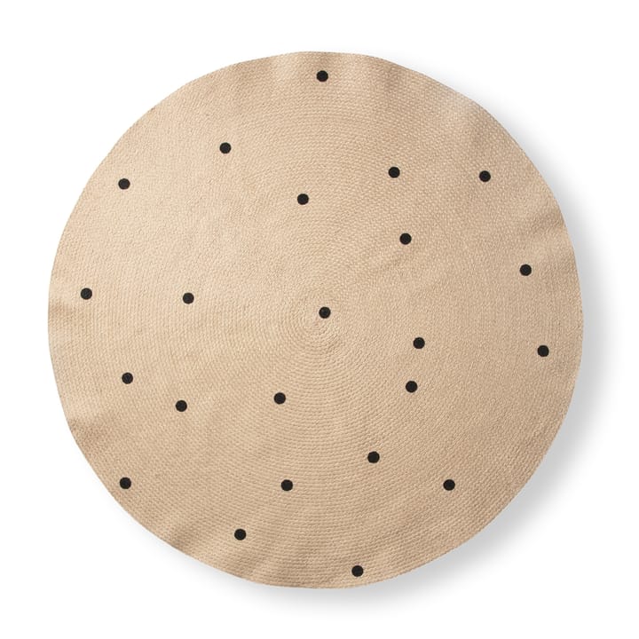 ferm LIVING teppe rundt Ø 130 cm - Black dots - Ferm LIVING