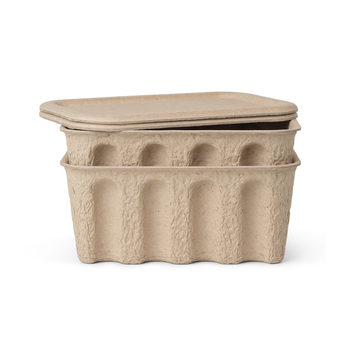 Ferm Living Ferm oppbevaringsboks papir liten 2-stk. Brun