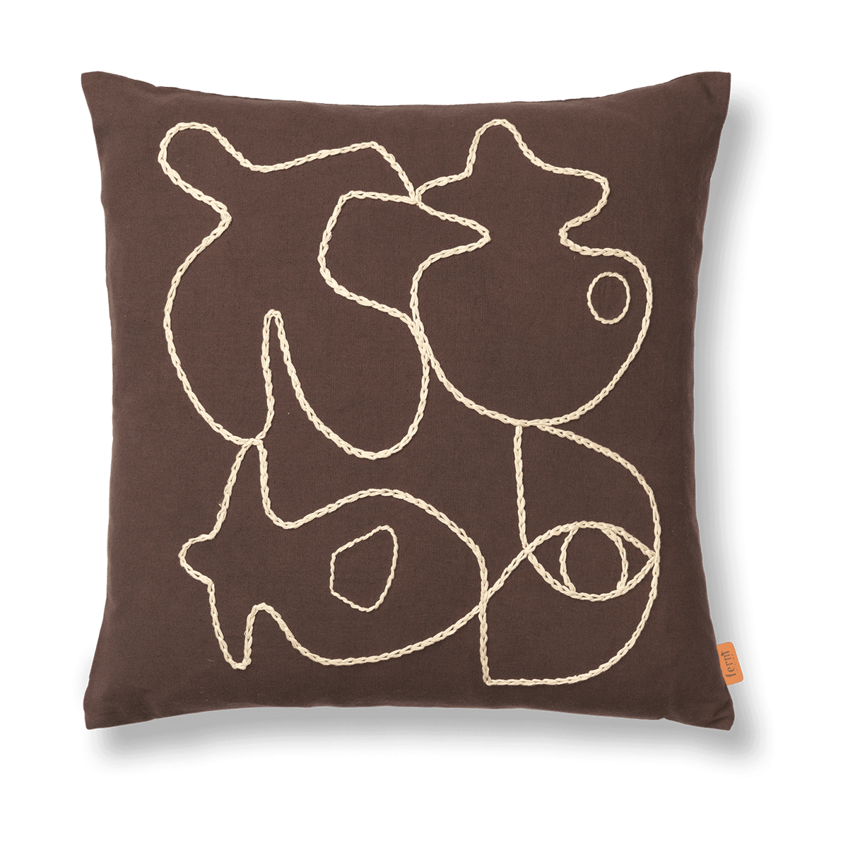 Ferm Living Figure putetrekk 50 x 50 cm Coffee-Sand